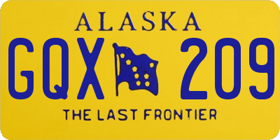 AK license plate GQX209