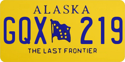 AK license plate GQX219