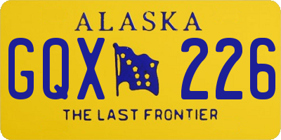 AK license plate GQX226