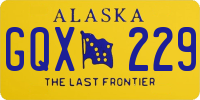 AK license plate GQX229