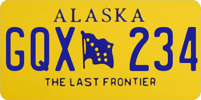 AK license plate GQX234
