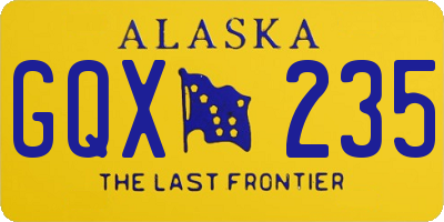 AK license plate GQX235