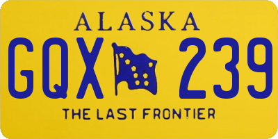 AK license plate GQX239