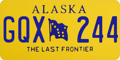 AK license plate GQX244