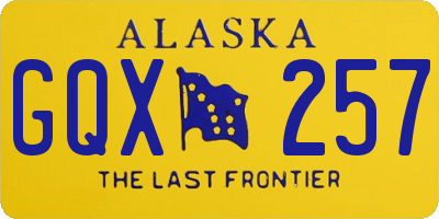 AK license plate GQX257