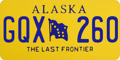 AK license plate GQX260