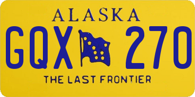 AK license plate GQX270
