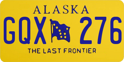 AK license plate GQX276