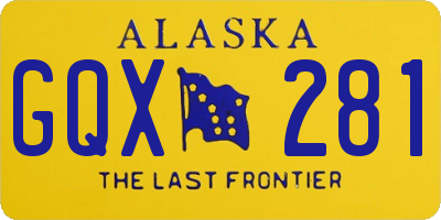 AK license plate GQX281