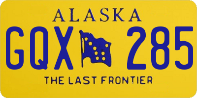 AK license plate GQX285