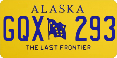 AK license plate GQX293