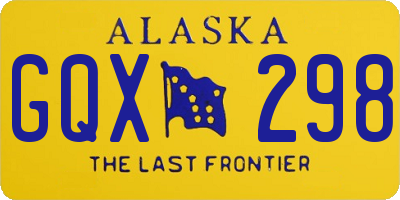 AK license plate GQX298