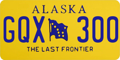 AK license plate GQX300