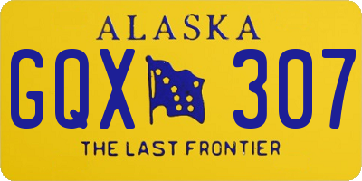 AK license plate GQX307