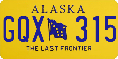 AK license plate GQX315