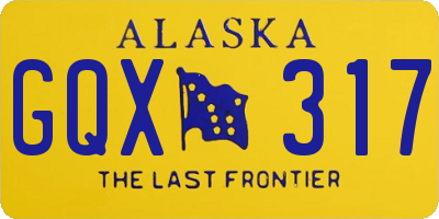 AK license plate GQX317