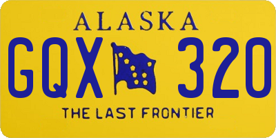 AK license plate GQX320