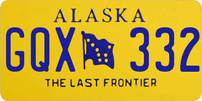 AK license plate GQX332
