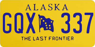 AK license plate GQX337