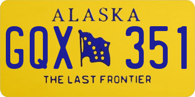 AK license plate GQX351