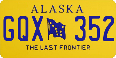 AK license plate GQX352
