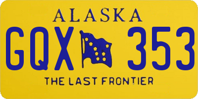 AK license plate GQX353