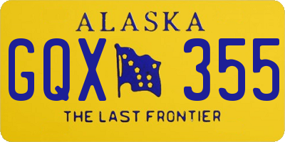 AK license plate GQX355