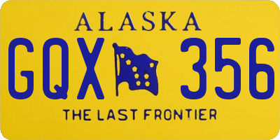 AK license plate GQX356