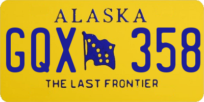 AK license plate GQX358