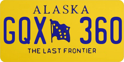 AK license plate GQX360