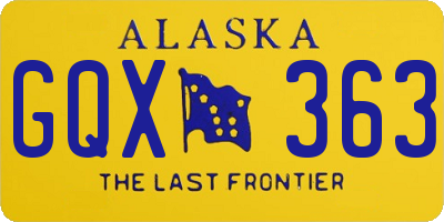 AK license plate GQX363