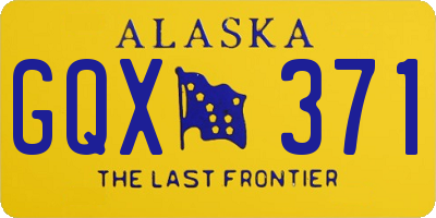 AK license plate GQX371