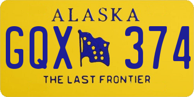 AK license plate GQX374