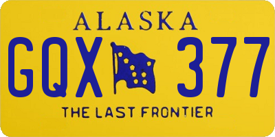 AK license plate GQX377