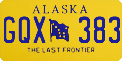AK license plate GQX383