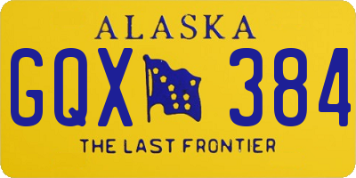 AK license plate GQX384