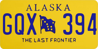 AK license plate GQX394