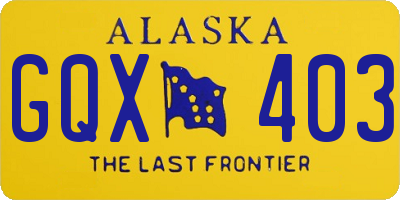 AK license plate GQX403