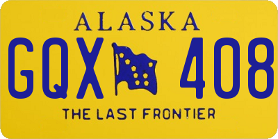 AK license plate GQX408