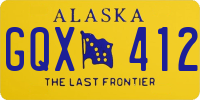 AK license plate GQX412