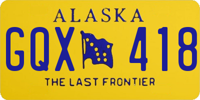 AK license plate GQX418
