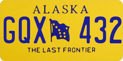 AK license plate GQX432