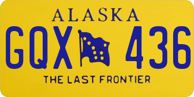 AK license plate GQX436