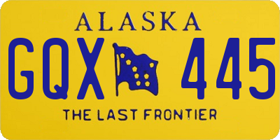 AK license plate GQX445
