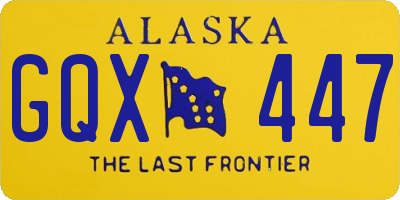 AK license plate GQX447