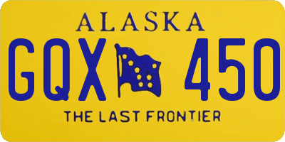 AK license plate GQX450