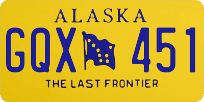 AK license plate GQX451