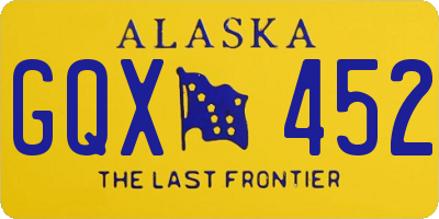 AK license plate GQX452