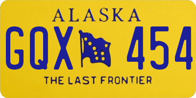 AK license plate GQX454