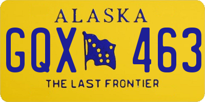 AK license plate GQX463